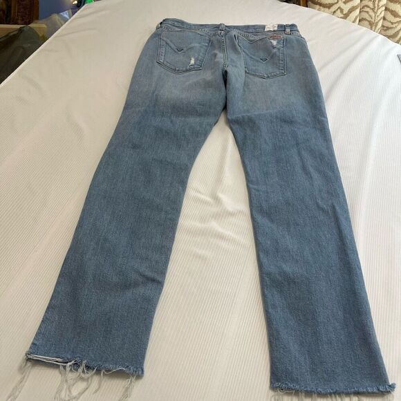 Hudson Riley Crop Relaxed Straight Destroyed Denim Jeans Size 28 - Picture 9 of 10